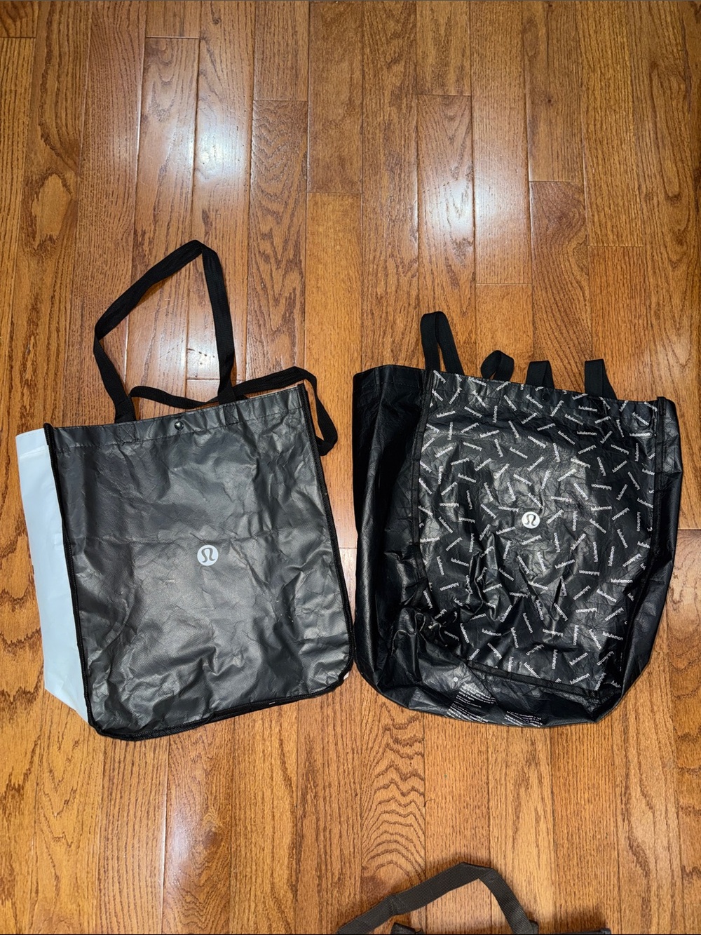 lululemon athletica Black Tote Bag Duo with White Accent